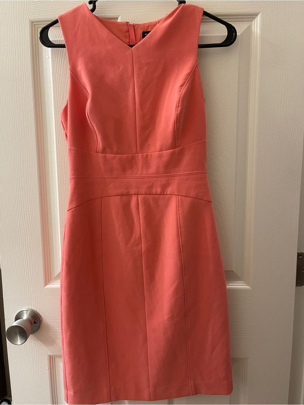 White House Black Market Coral Sheath Midi Dress
